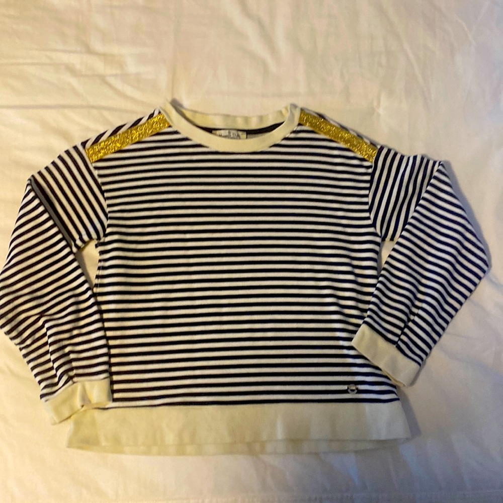 Navy and cream Massimo Dutti Terry shirt size 9